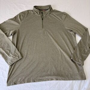 Merrell Mens Olive Green Quarter Zip Long Sleeve Athletic Pullover Top Size XL